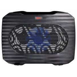 Подставка для ноутбука до 15,6" Buro BU-LCP156-B114 Black, вентилятор: 140 мм, поток: 74.35 CFM, уровень шума: 20 dB(A), сквозной USB-разъём, LED подсветка, регулировка наклона, материал: металл, пластик 