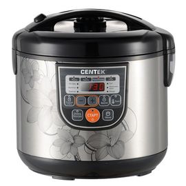 Мультиварка Centek CT-1498 Ceramic (чёрный, сталь) 700Вт, 5.0л, керамическое покрытие чаши, 10 пр-м. 