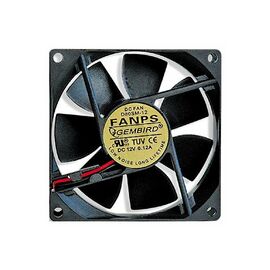  Вентилятор 80 мм Gembird FANPS, 80x80x25, 2 pin, 1200 rpm, 19 dBA, втулка (sleeve), MTBF: 30000 часов, длина провода 30 см 