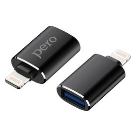  Адаптер PERO AD02 OTG LIGHTNING TO USB 3.0, черный 