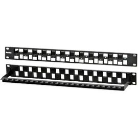 Патч-панель Hyperline PPBL3-19-24S-RM в шкаф 19" 1U, порты 24, органайзер, 19", 24 порта, Flat Type, 1U, для модулей Keystone Jack 