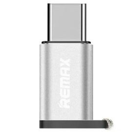 Переходник REMAX RA-USB1, MicroUSB - Type-C, 3A, серебряный 