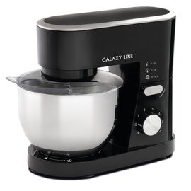  Миксер планетарный Galaxy LINE GL 2236, 1600 Вт., 6 скоростных режимов работы, планетарный принцип вращения, 3 сменные насадки 