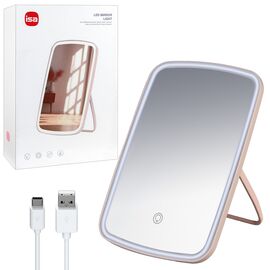  Настольное зеркало для макияжа с подсветкой ML-07 ISA (Pink) 