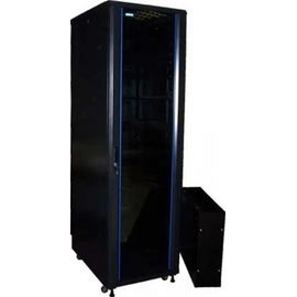  Шкаф серверный Lanmaster (TWT-CBB-22U-6X8-G1) напольный 22U 600x800мм пер.дв.стекл задн.дв.двуст. 2 бок.пан. 800кг черный IP20 