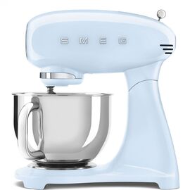  Миксер планетарный SMEG SMF05PBEU стиль 50-х гг, мощность 1000Вт, объем чаши 4.8л, 10 скоростей, пастельный голубой 