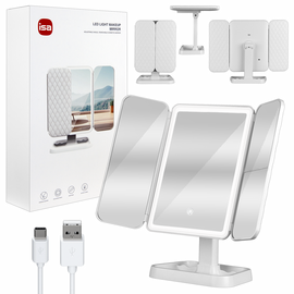  Настольное зеркало для макияжа с подсветкой ML-04 ISA (White) 