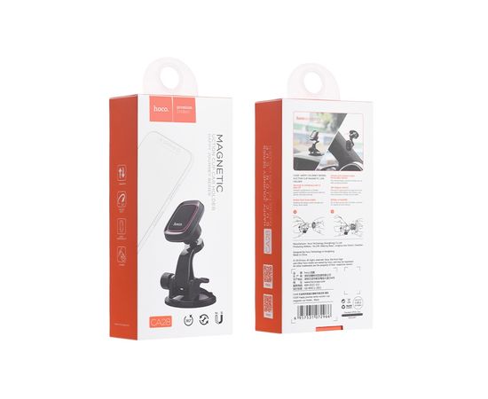  Автомобильный держатель HOCO CA28 Happy journey series suction cup magnetic  (чёрный) 