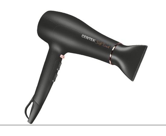  Фен Centek CT-2240 (черн/золот) 2200Вт, диффузор 2 скорости, 3 режима, холодный обдув, Soft Touch 