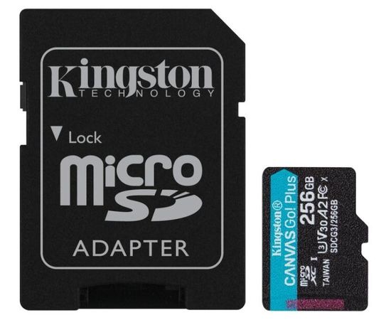  Карта памяти Kingston SDCG3/256GB microSDXC Canvas Go Plus с адаптером 