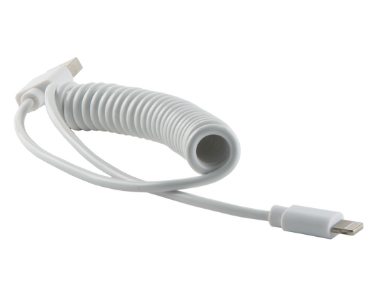  Дата-Кабель Red Line Spiral USB - Lightning, белый 