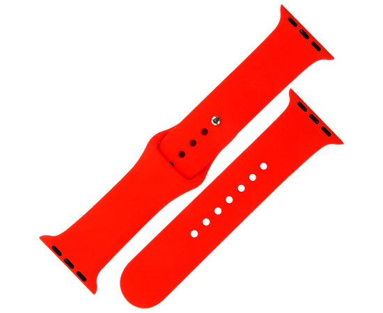  Ремешок силиконовый MB для Apple watch – 42-44 mm (S3/S4/S5 SE/S6), официальный красный 