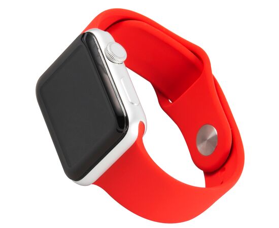  Ремешок силиконовый MB для Apple watch – 42-44 mm (S3/S4/S5 SE/S6), официальный красный 