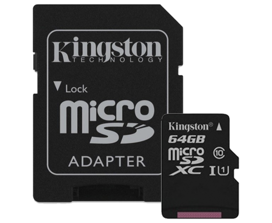  Карта памяти Kingston microSDXC 64GB UHS-I Class 10 U1 A1 Canvas Select Plus 100MB/s (SDCS2/64GBSP) 