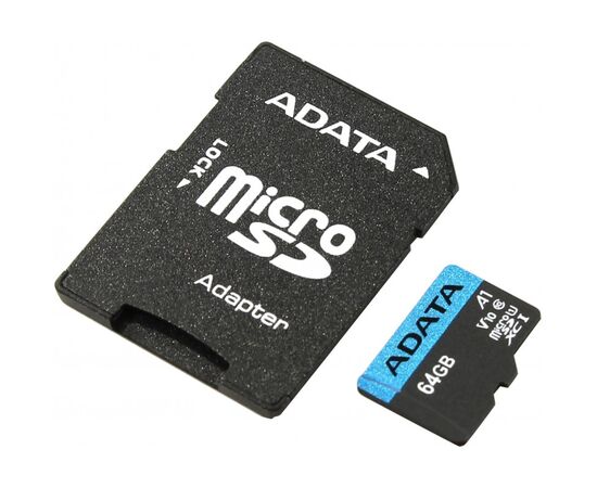  Карта памяти ADATA Micro SDXC 64GB Class10 W/A AUSDX64GUICL10A1-RA1 