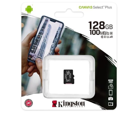  Карта памяти Kingston SDCS2/128GBSP microSDXC Canvas Select Plus без адаптера 