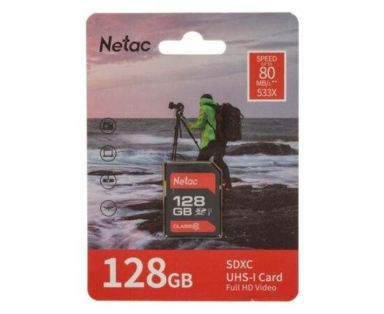  Карта памяти SDHC Netac Class 10 UHS-I P600 (NT02P600STN-128G-R) 128Gb 