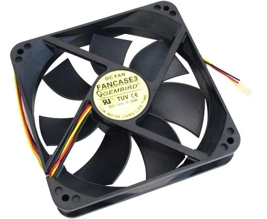  Вентилятор 80 мм Gembird FANCASE, 80x80x25, 3 pin, 2600 rpm, 27 dBA, 20 CFM, втулка (sleeve), MTBF: 30000 часов, длина провода 30 см 