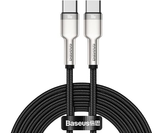  Кабель Baseus Cafule Series Metal Data Cable Type-C to Type-C 100W 2m Black 