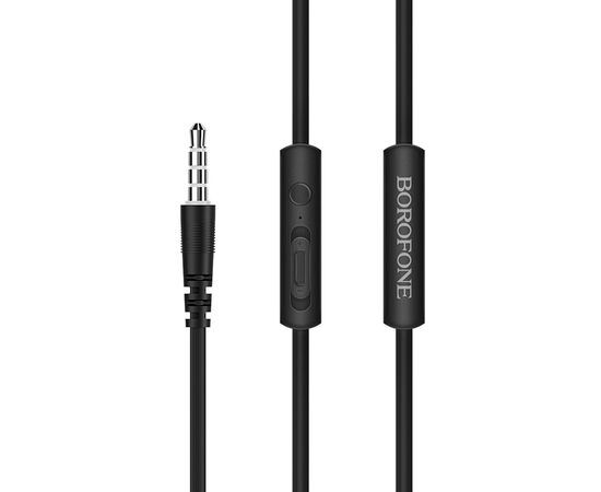  Проводные наушники BOROFONE BM37 Noble, Jack 3.5mm, 1.2 м, черный 