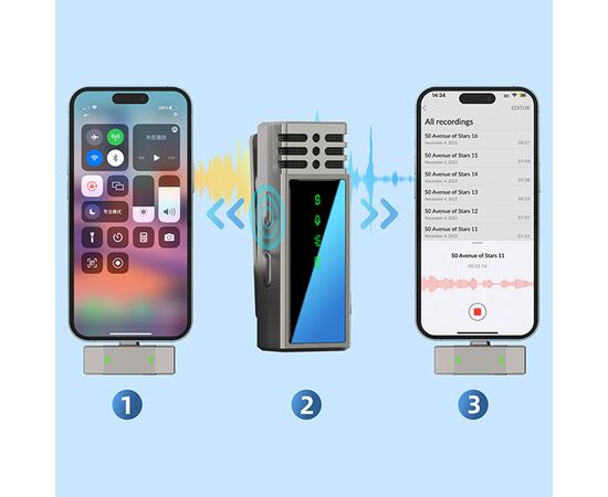  Микрофон беспроводной JMARY MW-15 Type-C, Bluetooth, черный 