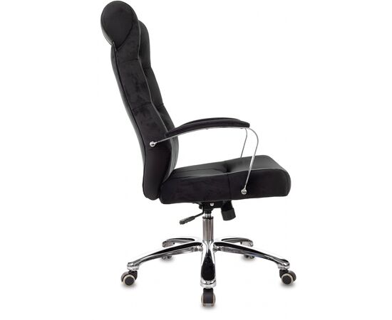  Кресло руководителя Бюрократ T-9928SL Fabric черный Italia Black крестов. металл хром 