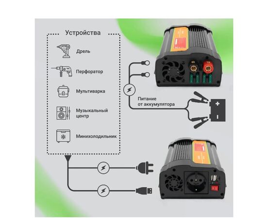  Автоинвертор Digma AI1000-12W 