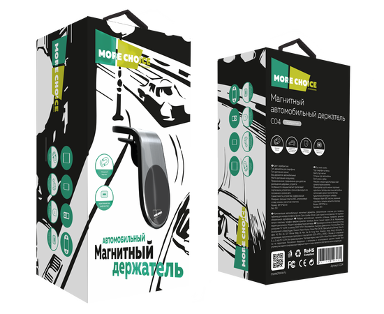  Держатель авто магнитный More Choice C04 (Silver) 