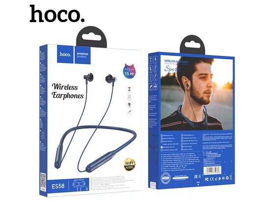  Bluetooth-наушники вакуумные с дугой Hoco ES58 Sound tide (Blue) 
