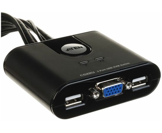  KVM-переключатель Aten CS22U-AT 2-Port USB VGA Cable KVM Switch with Remote Port Selector 