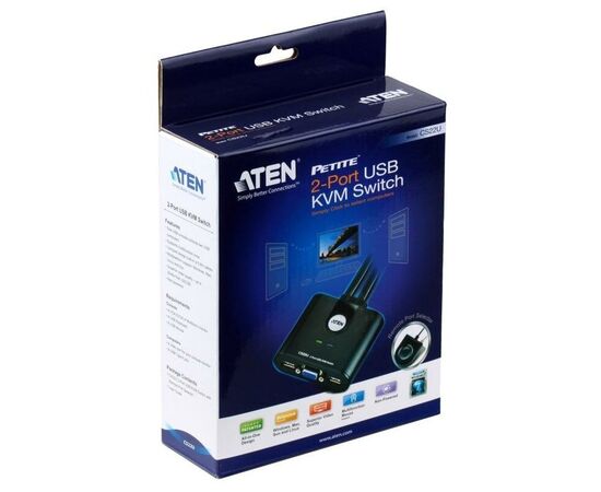  KVM-переключатель Aten CS22U-AT 2-Port USB VGA Cable KVM Switch with Remote Port Selector 