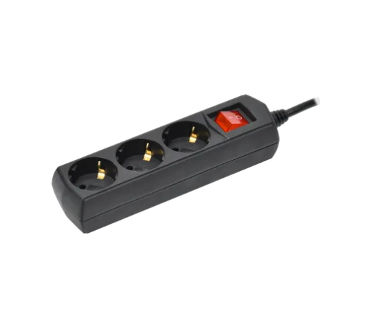  Сетевой удлинитель IEK WYP10-10-03-05-ZK-K02-G У03В 5м (3 розетки) черный (пакет ПЭ) 