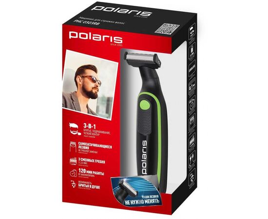  Машинка для стрижки Polaris PHC 0303RB черный/лайм 
