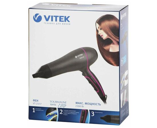 Фен Vitek VT-2377, 2300Вт, разноцветный 