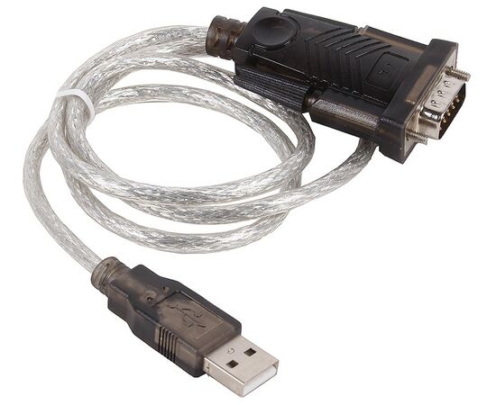  Кабель-адаптер Orient USS-101N18, USB Am to RS232 DB9M (Prolific PL2303HXD, поддержка Win 8.x/10), длина 1.8м, крепеж разъема - винты 