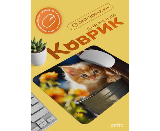  Perfeo Коврик для компьютерной мыши "Cat", Рис.38 (240*200*2 мм), ткань+резиновое основание 