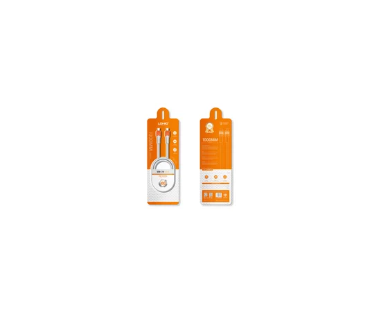  LDNIO LC601C/ USB кабель PD: Type-C--Type-C/ 1m/ 100W/ медь/ Силиконовая оплетка/ Gray&Orange 