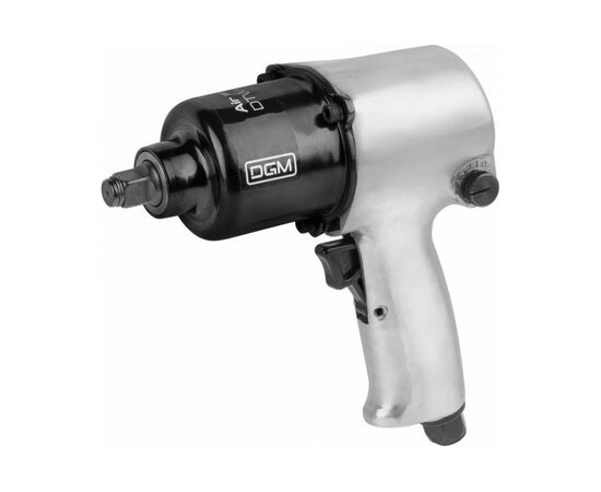  Пневмогайковерт DGM DTW-7012 1/2" с лубрикатором и головками (580 Нм Ударный мех-м twin hammer 7000 об/мин Макс.резьба М18 220 л/мин ) 
