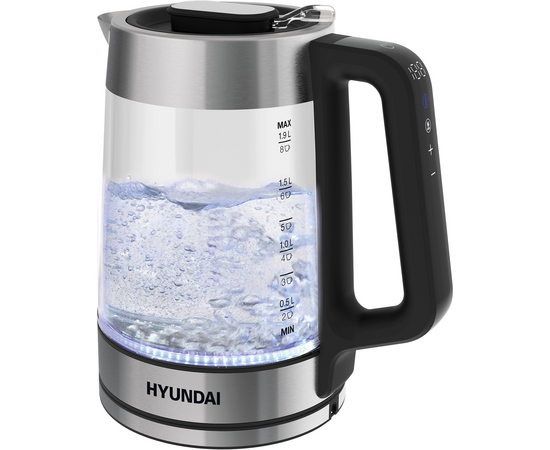  Электрочайники Hyundai HYK-G5607 черный/серебристый 