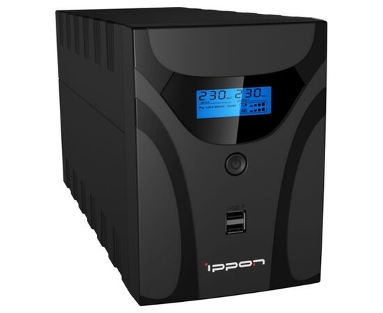  ИБП Ippon Smart Power Pro II Euro 2200 1200Вт 2200В черный, количество выходных разъемов: 4, RS-232 