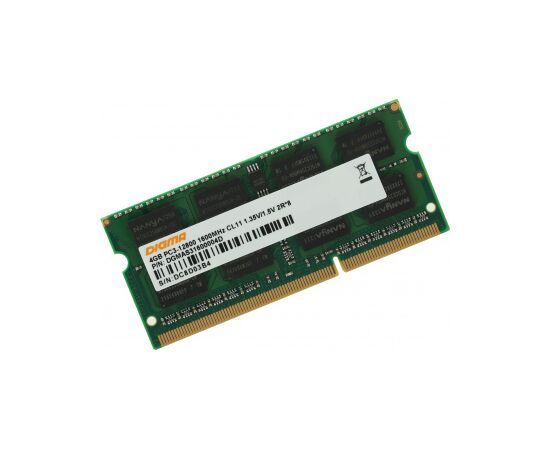  ОЗУ Digma (DGMAS31600004S) DDR3L 4Gb 1600MHz RTL PC3-12800 CL11 SO-DIMM 204-pin 1.35В single rank 