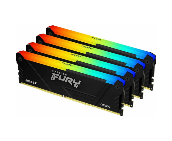  ОЗУ Kingston Fury Beast RGB KF436C17BB2AK4/32 DDR4 4x8GB 3600MHz RTL Gaming PC4-28800 CL17 DIMM 288-pin 1.35В kit single rank с радиатором Ret 
