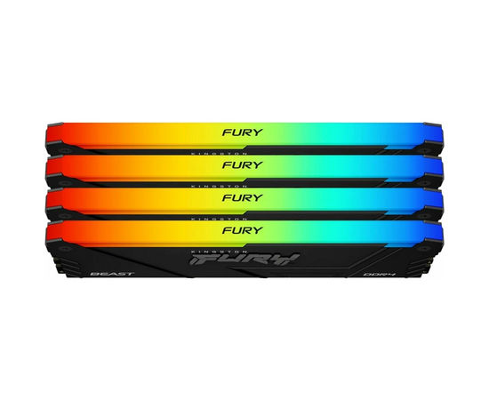  ОЗУ Kingston Fury Beast RGB KF436C17BB2AK4/32 DDR4 4x8GB 3600MHz RTL Gaming PC4-28800 CL17 DIMM 288-pin 1.35В kit single rank с радиатором Ret 