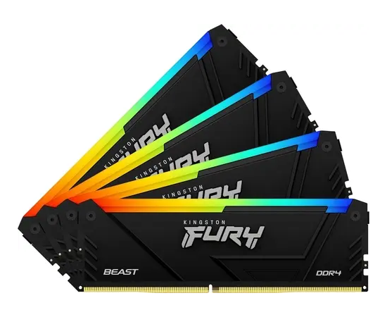  ОЗУ Kingston Fury Beast RGB KF436C17BB2AK4/32 DDR4 4x8GB 3600MHz RTL Gaming PC4-28800 CL17 DIMM 288-pin 1.35В kit single rank с радиатором Ret 