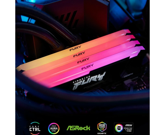  ОЗУ Kingston Fury Beast RGB KF436C17BB2AK4/32 DDR4 4x8GB 3600MHz RTL Gaming PC4-28800 CL17 DIMM 288-pin 1.35В kit single rank с радиатором Ret 