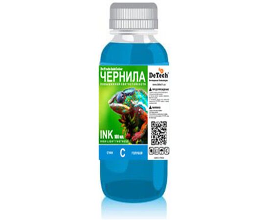  Водорастворимые чернила DeTech для/Epson Syblimation:DT-ESL100C Cyan, 100мл 