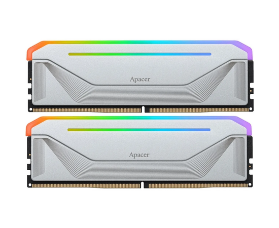  ОЗУ APACER NOX RGB (AH5U32G64C552NWAA-2) DDR5 DIMM 6400-32 2048x8 32GB 1.4V OC Silver w/HS RP-K2 