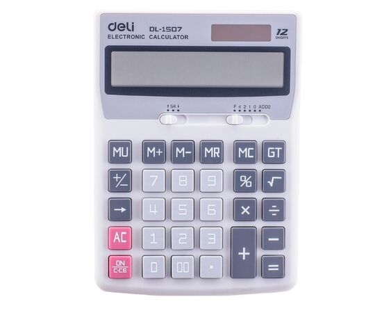  Калькулятор настольный Deli Core E1507 светло-серый 12-разр. 