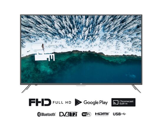  43" Телевизор JVC LT-43M697 черный 1920x1080, Full HD, 60 Гц, Wi-Fi, Smart TV, Android TV 